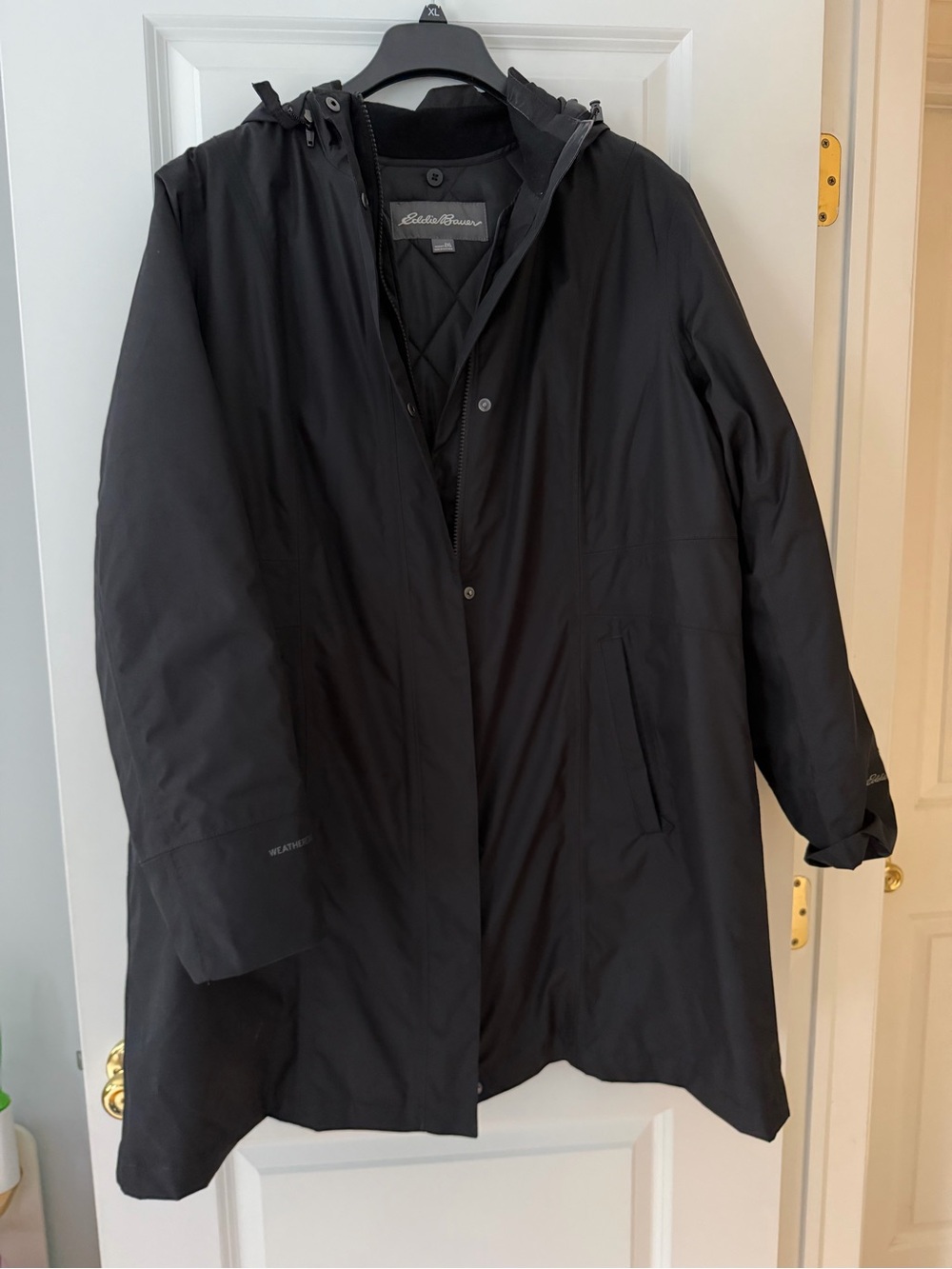 Eddie Bauer Girl on the Go WeatherEdge Insulated Trench Coat Black 2X